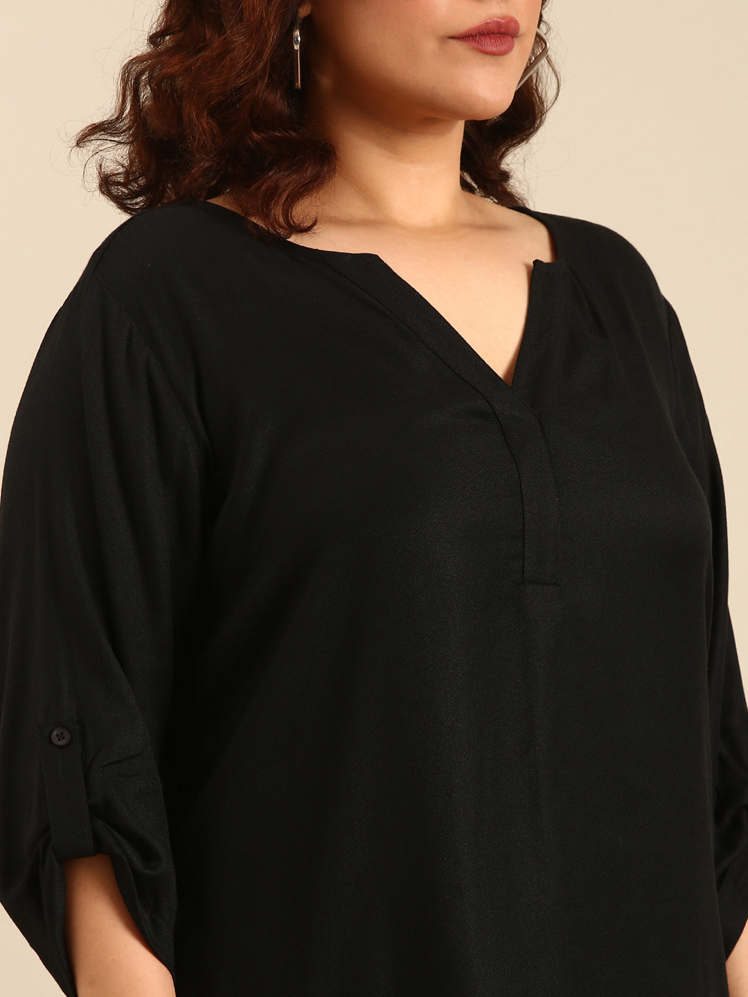Black V-Neck Top