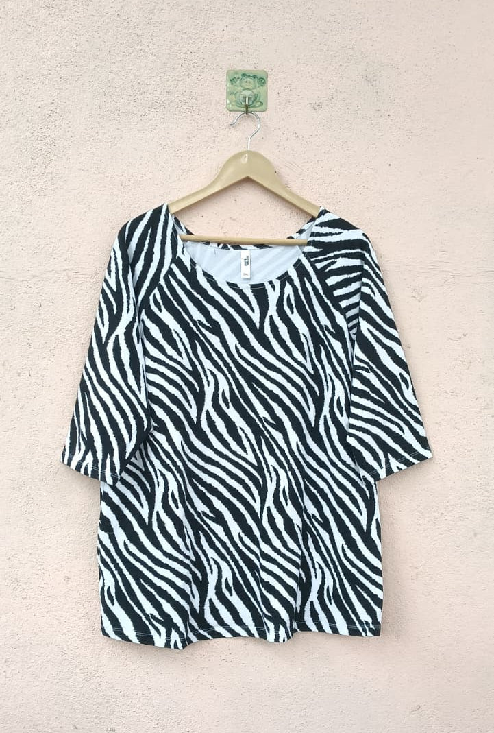 Black & White Zebra-Printed Top