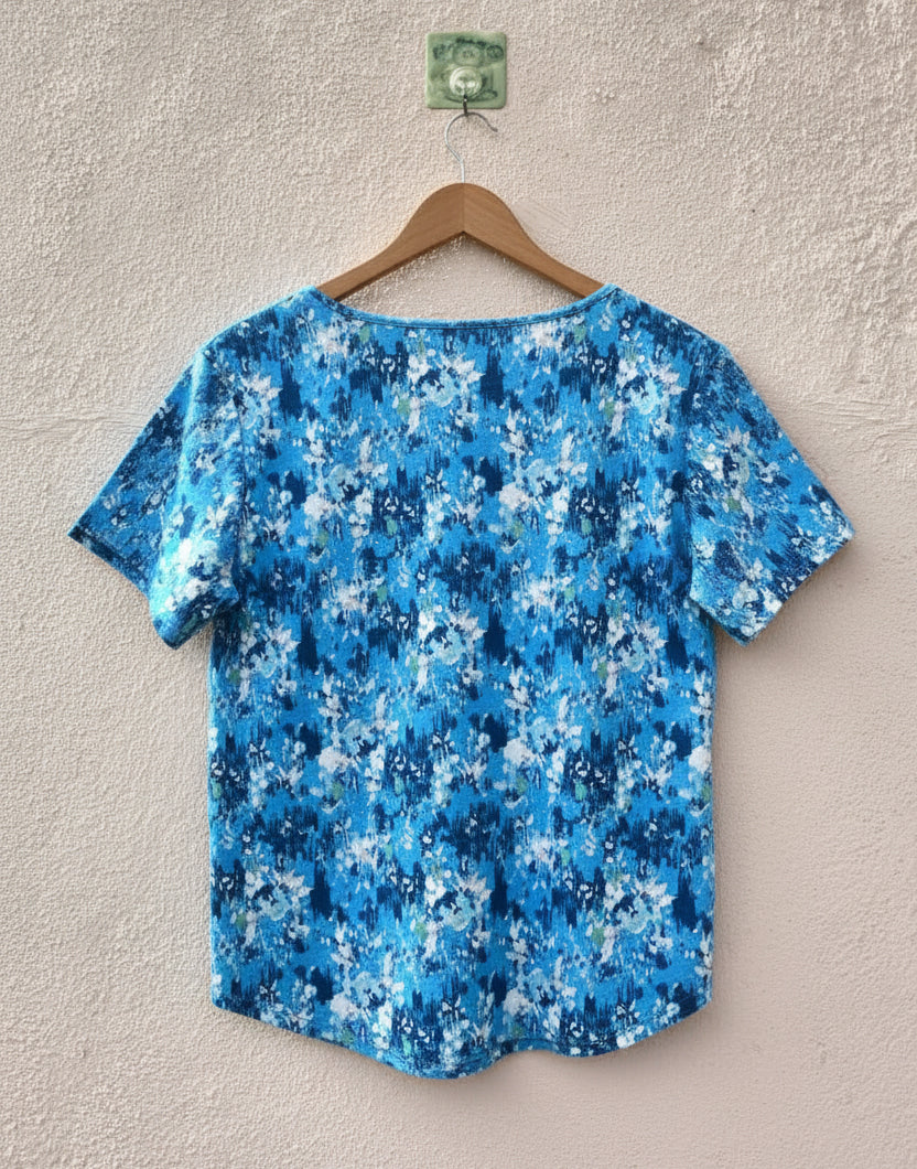 Blue Abstract Printed Top