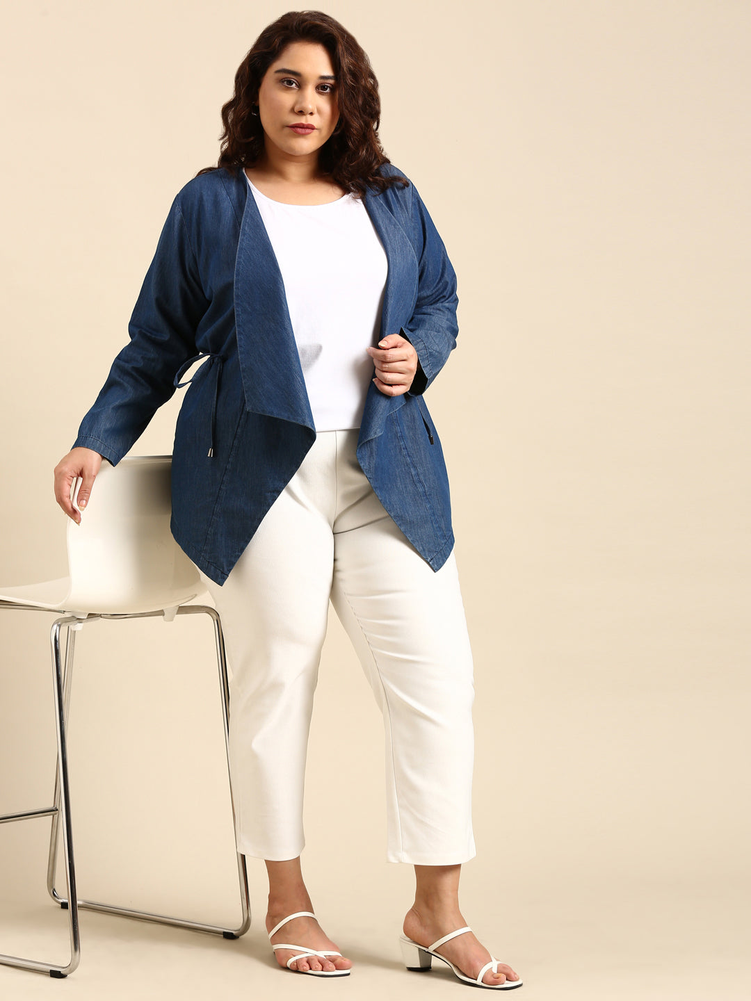 Blue Denim Open Jacket