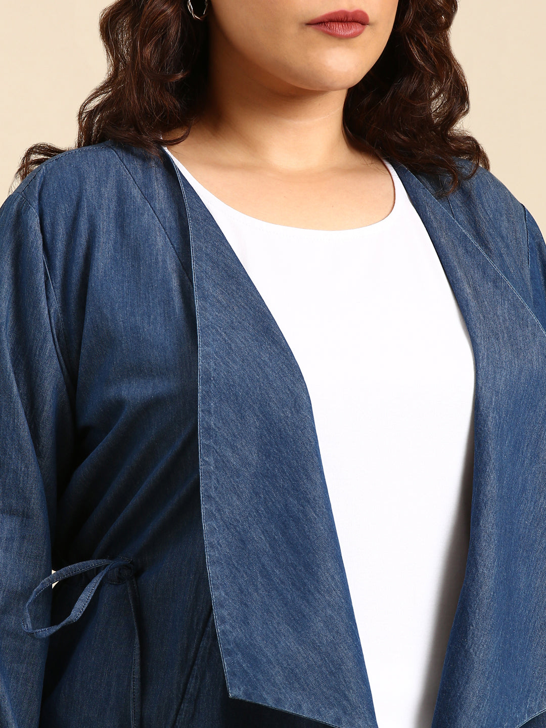 Blue Denim Open Jacket