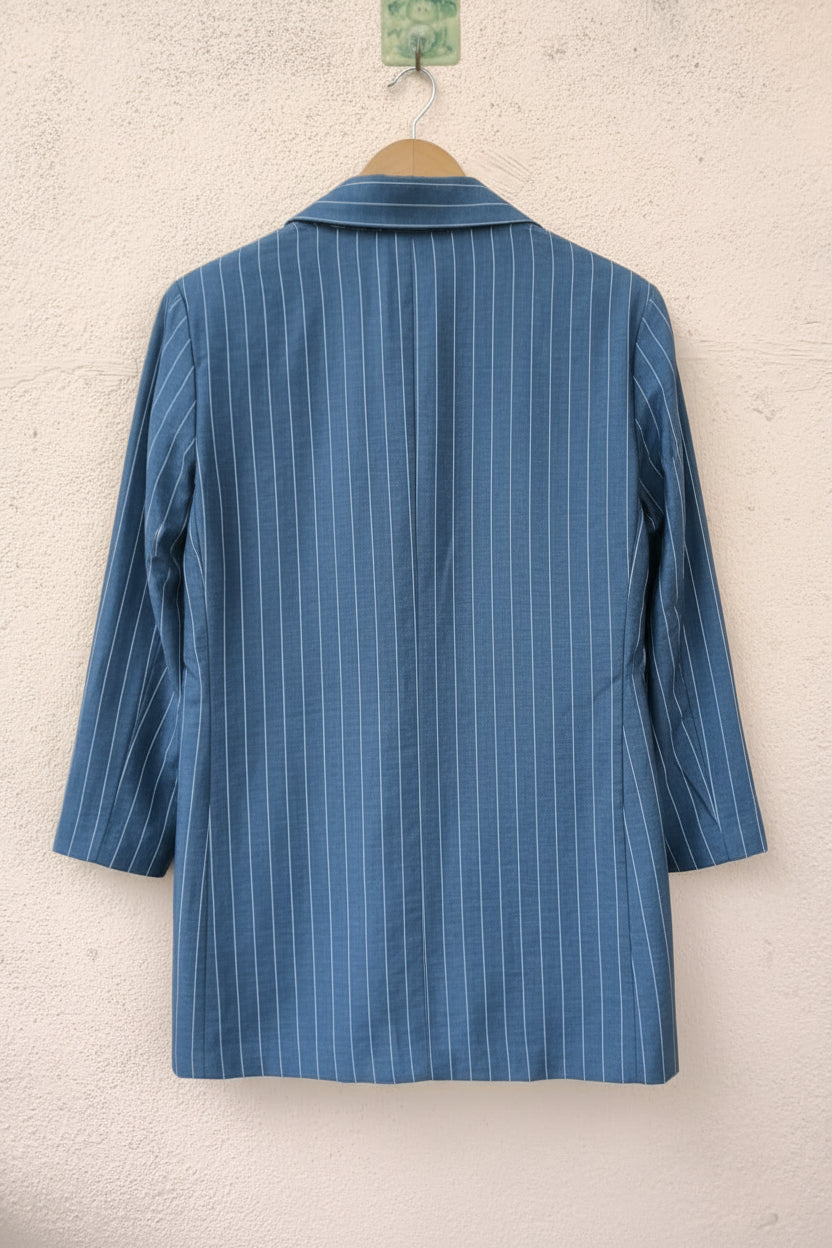 Blue Vertical Stripe Blazer