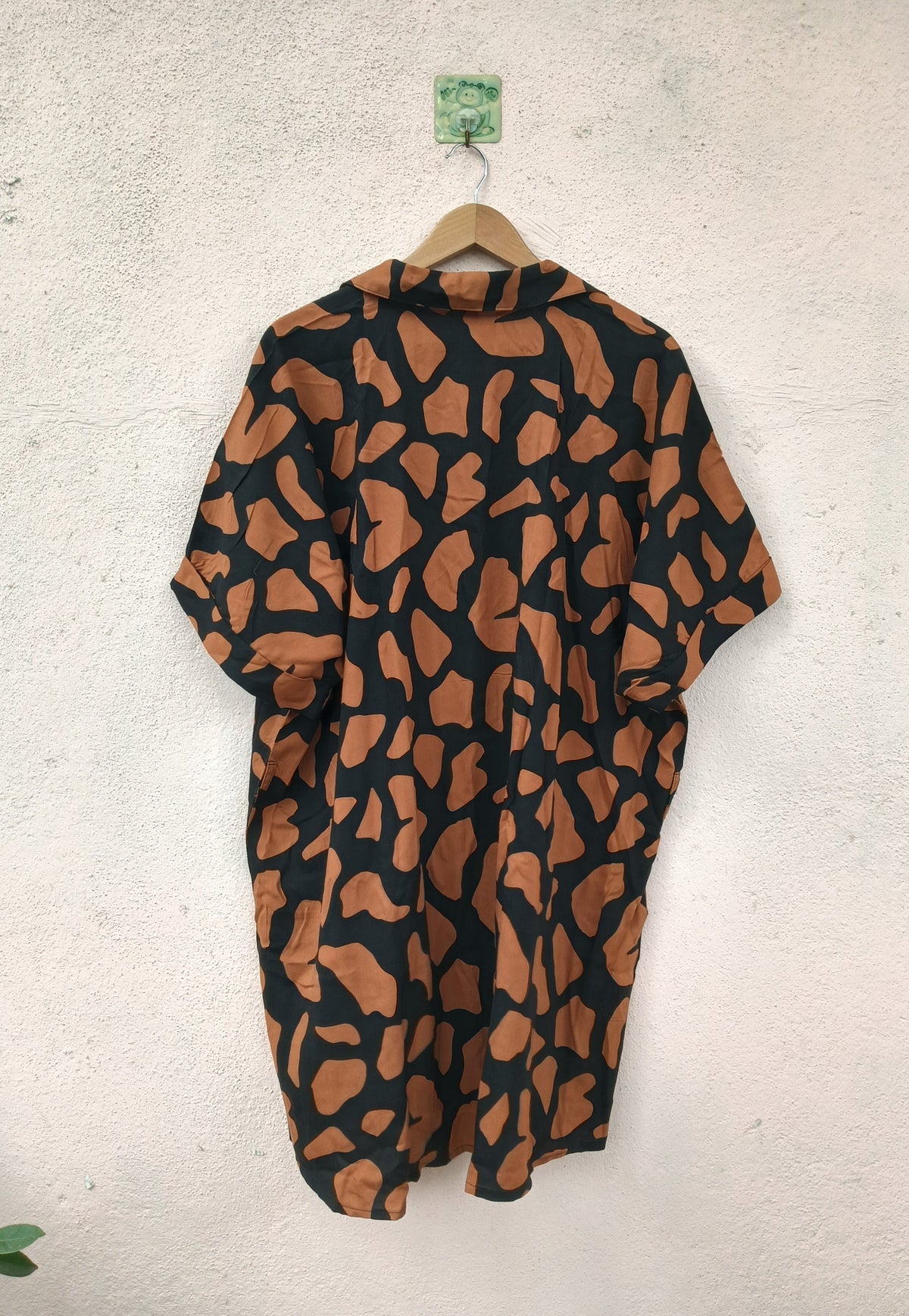 Brown & Black Oversized Midi Shirt Dress