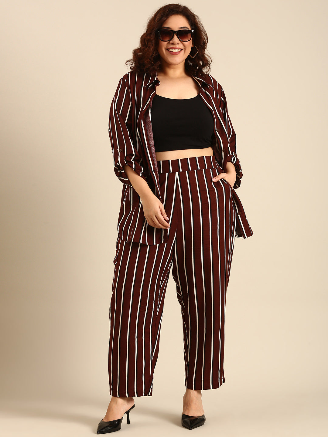 Brown Striped Shirt