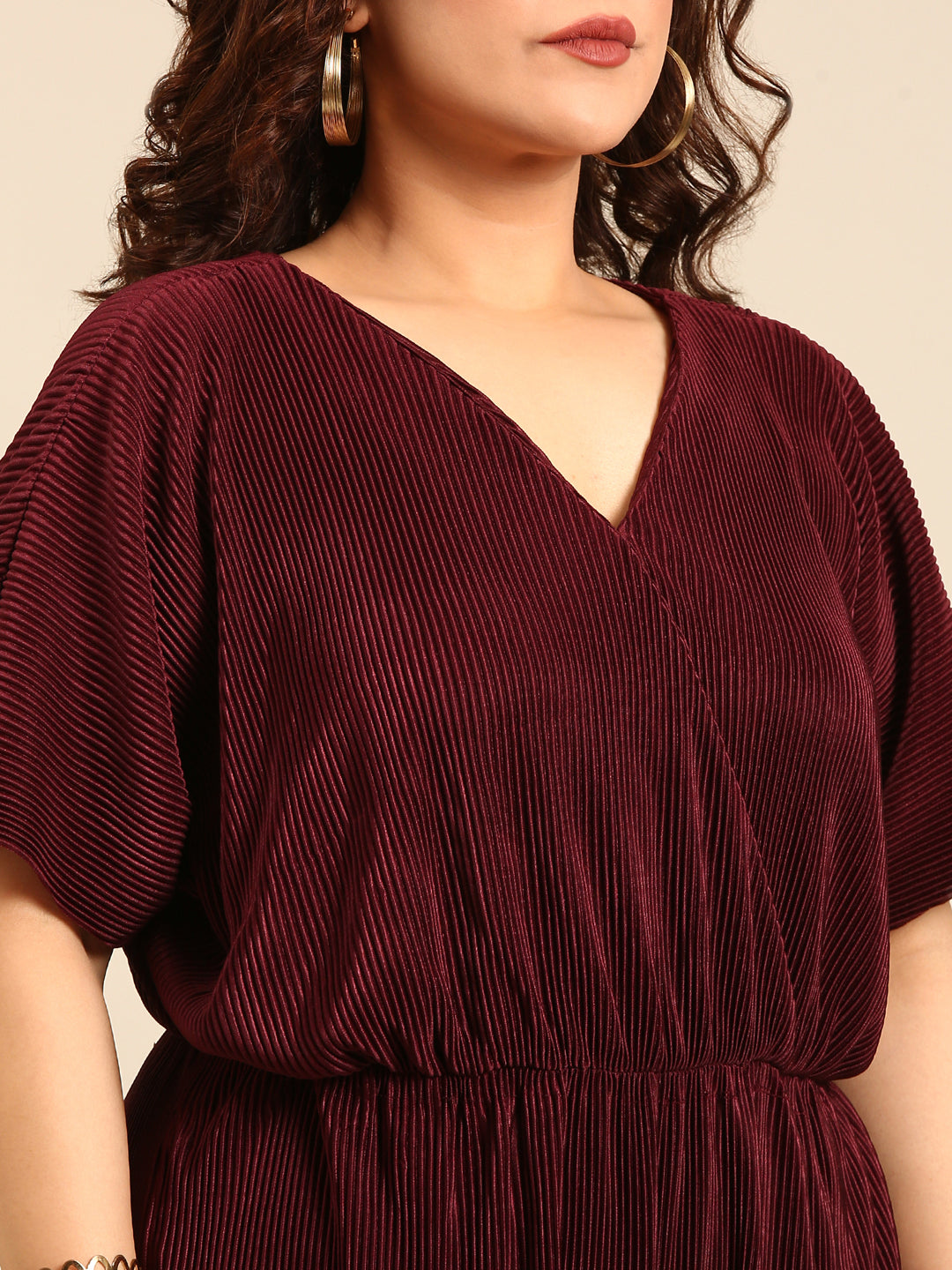Burgundy Pleated Jumpsuit1