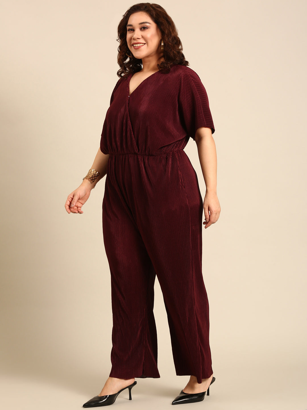 Burgundy Pleated Jumpsuit2