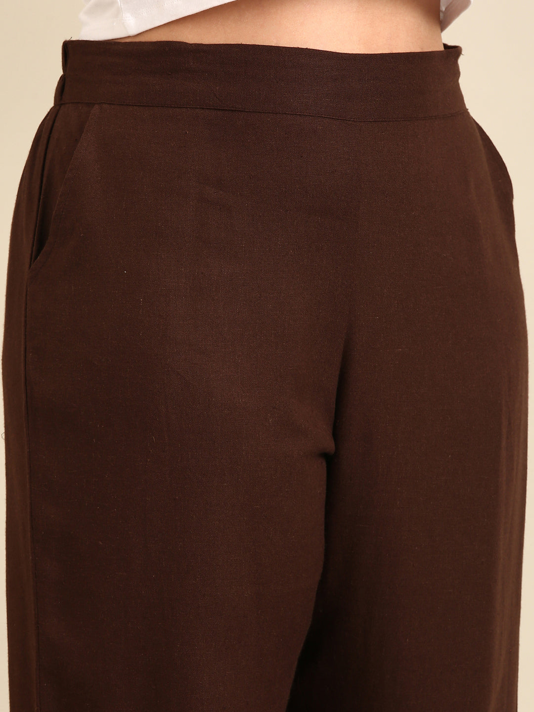 Brown Relaxed-Fit Pant