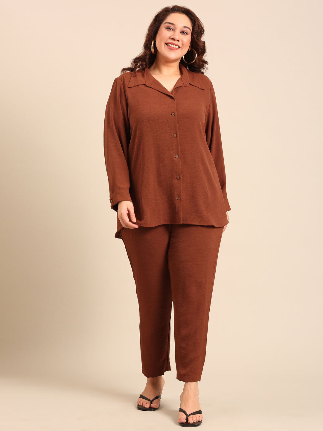 Brown Button-Down Shirt