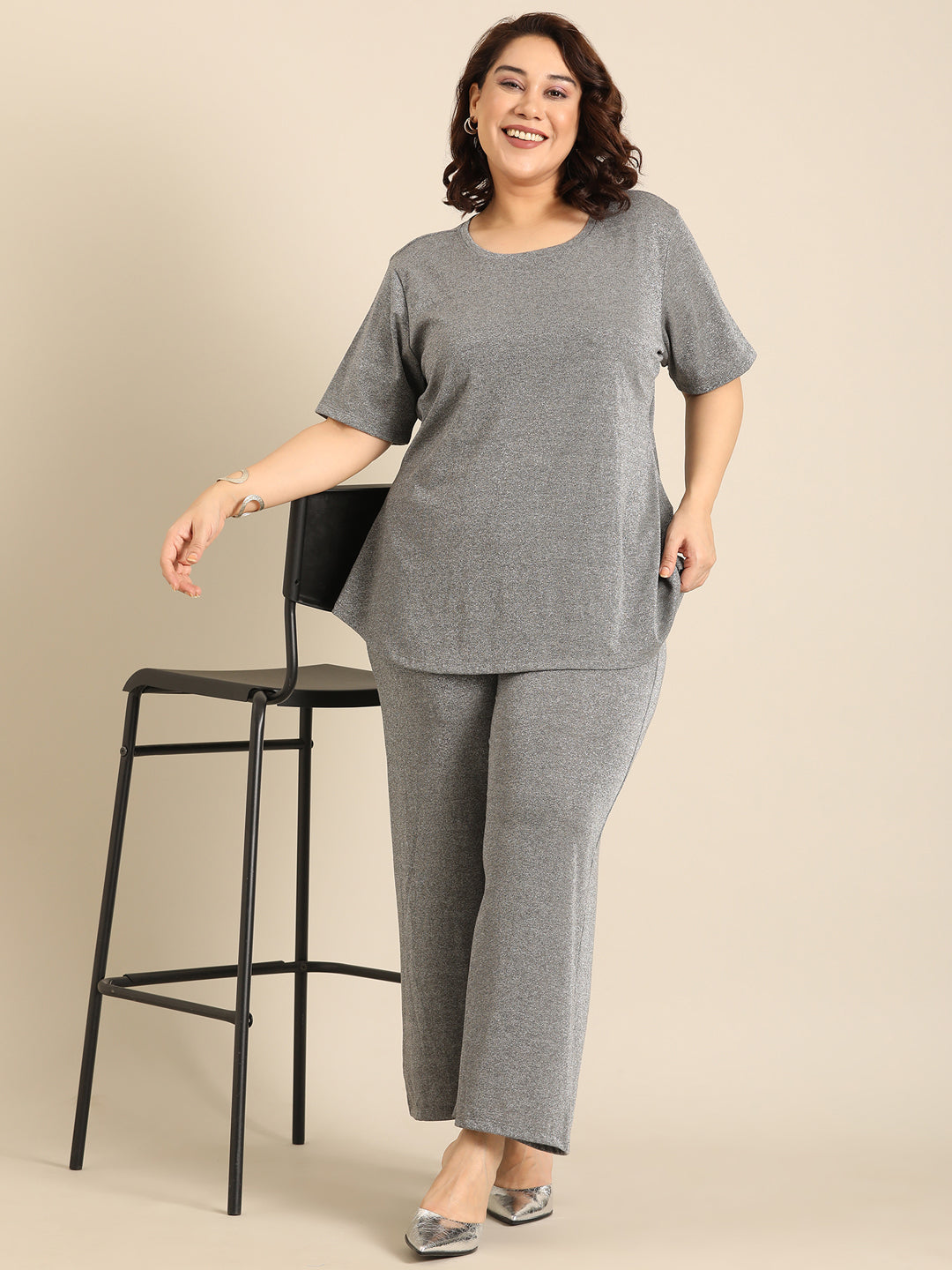 Grey Shimmer Co-ord Set (2 Piece)