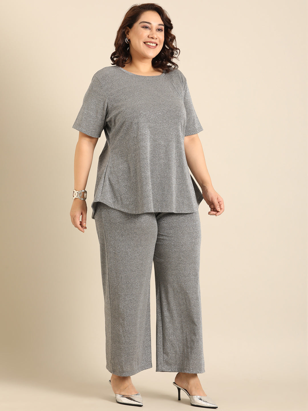 Grey Shimmer Co-ord Set (2 Piece)