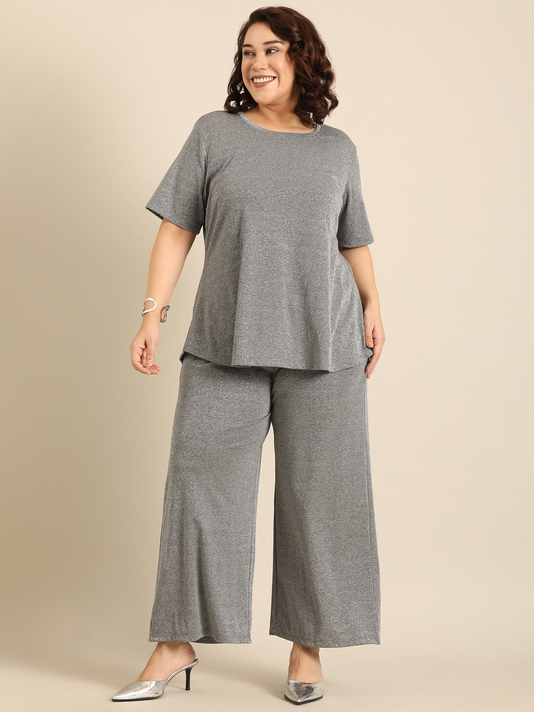 Grey Shimmer Co-ord Set (2 Piece)