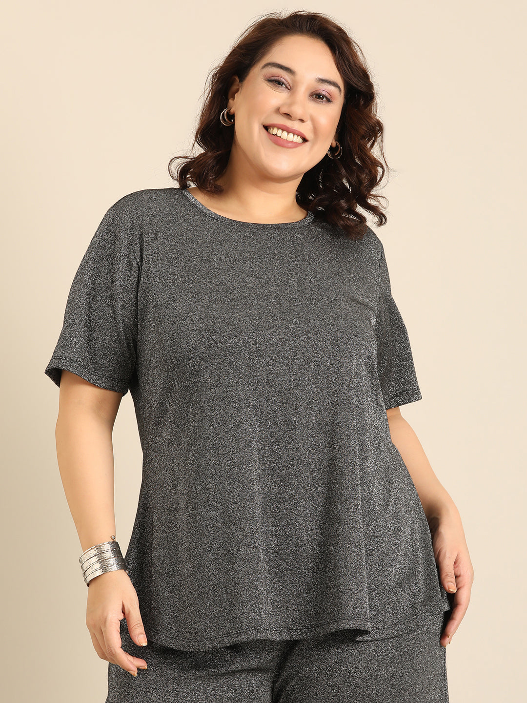 Black Shimmer Co-ord Set (2 Piece)