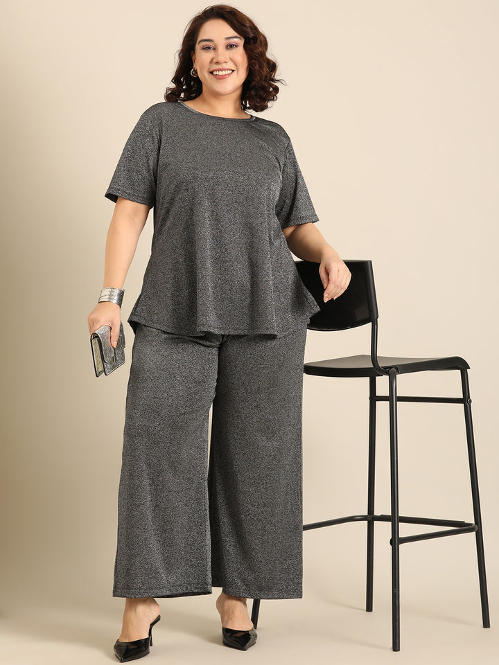 Black Shimmer Co-ord Set (2 Piece)
