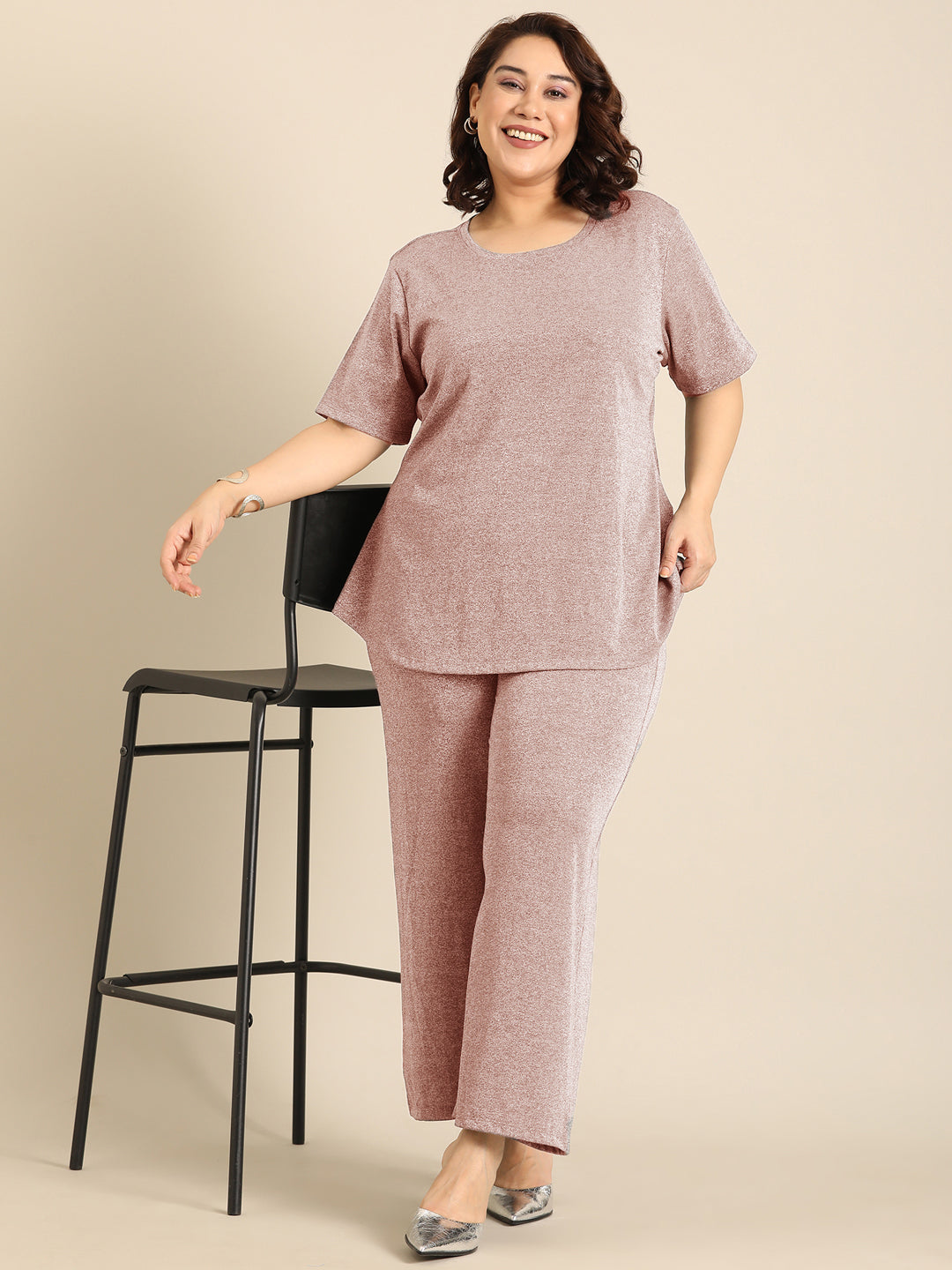 Pink Shimmer Co-ord Set (2 Piece)