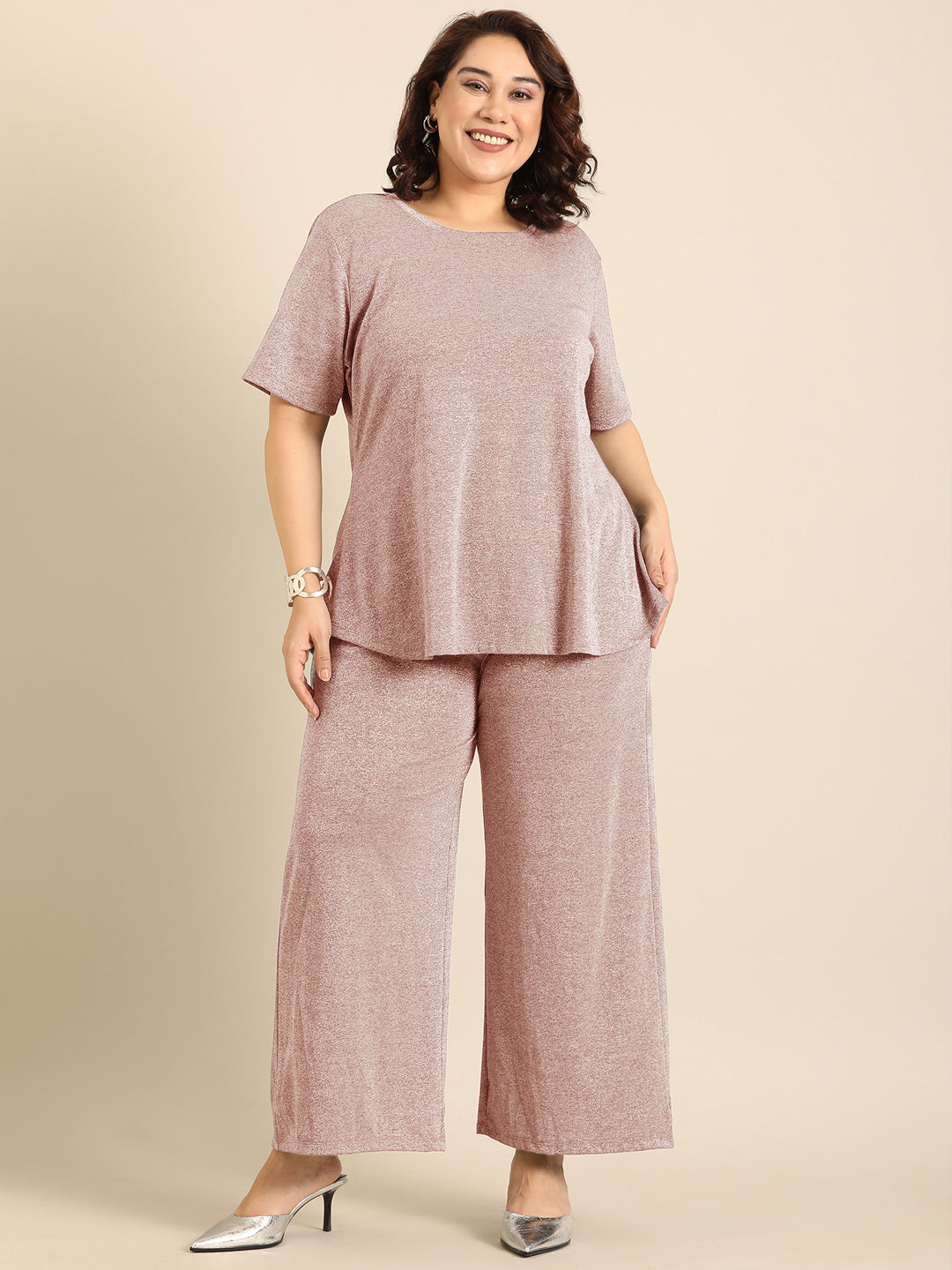 Pink Shimmer Co-ord Set (2 Piece)