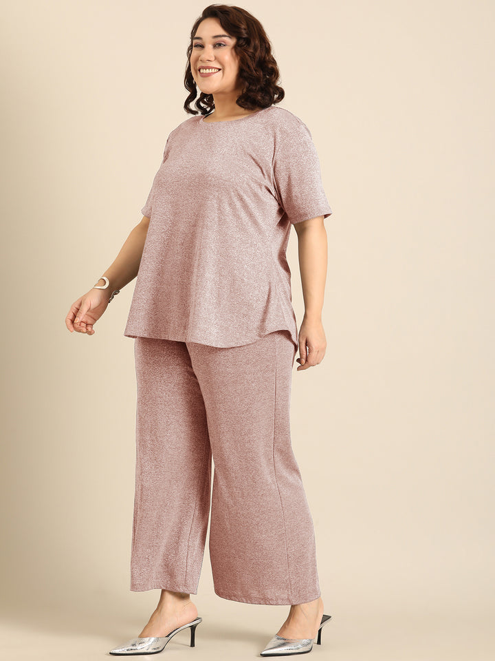 Pink Shimmer Co-ord Set (2 Piece)
