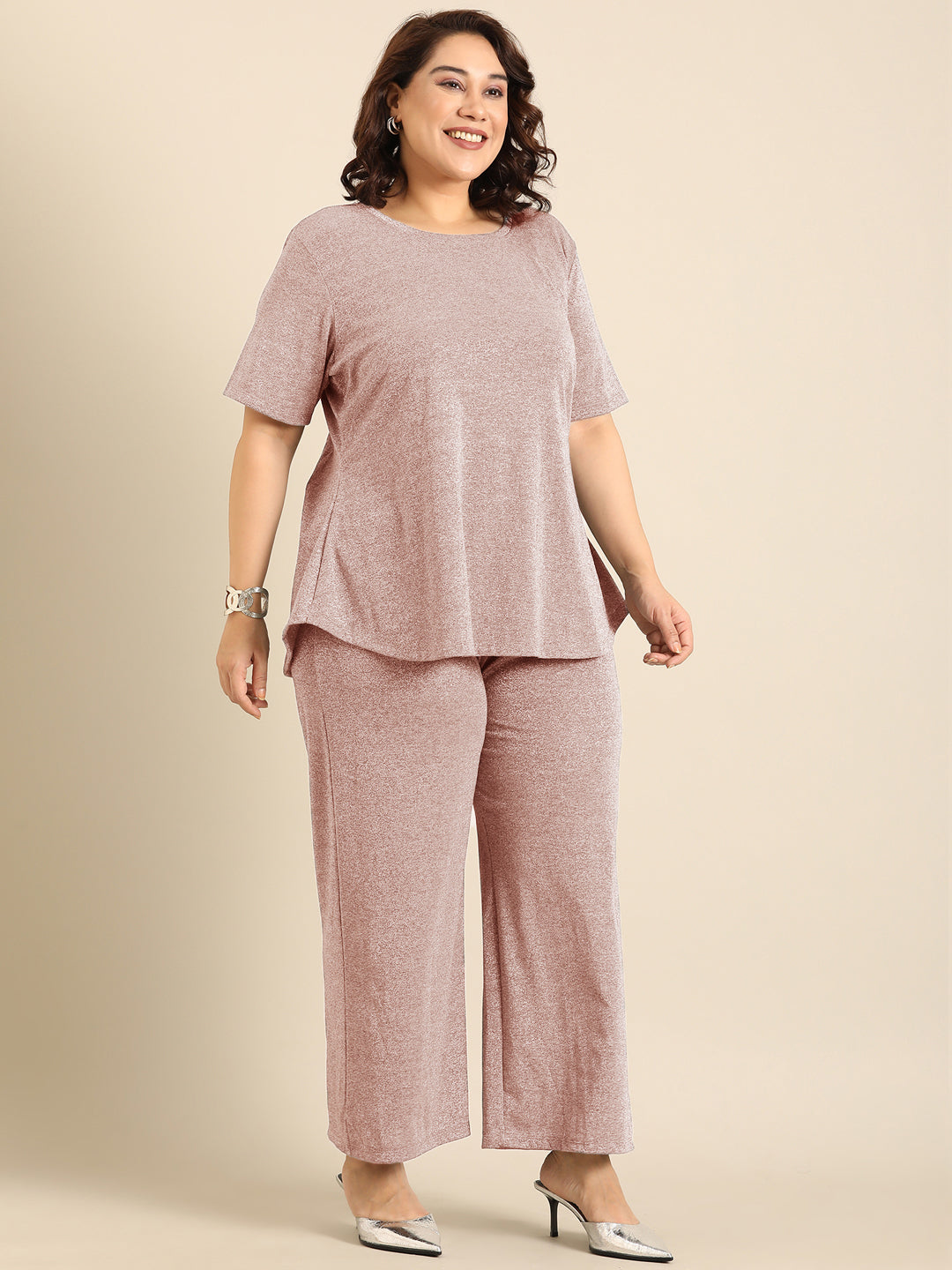 Pink Shimmer Co-ord Set (2 Piece)