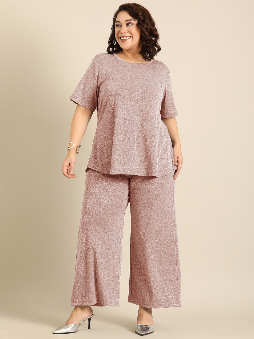 Pink Shimmer Co-ord Set (2 Piece)