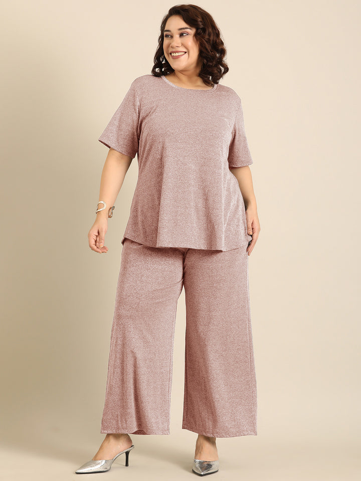 Pink Shimmer Co-ord Set (2 Piece)
