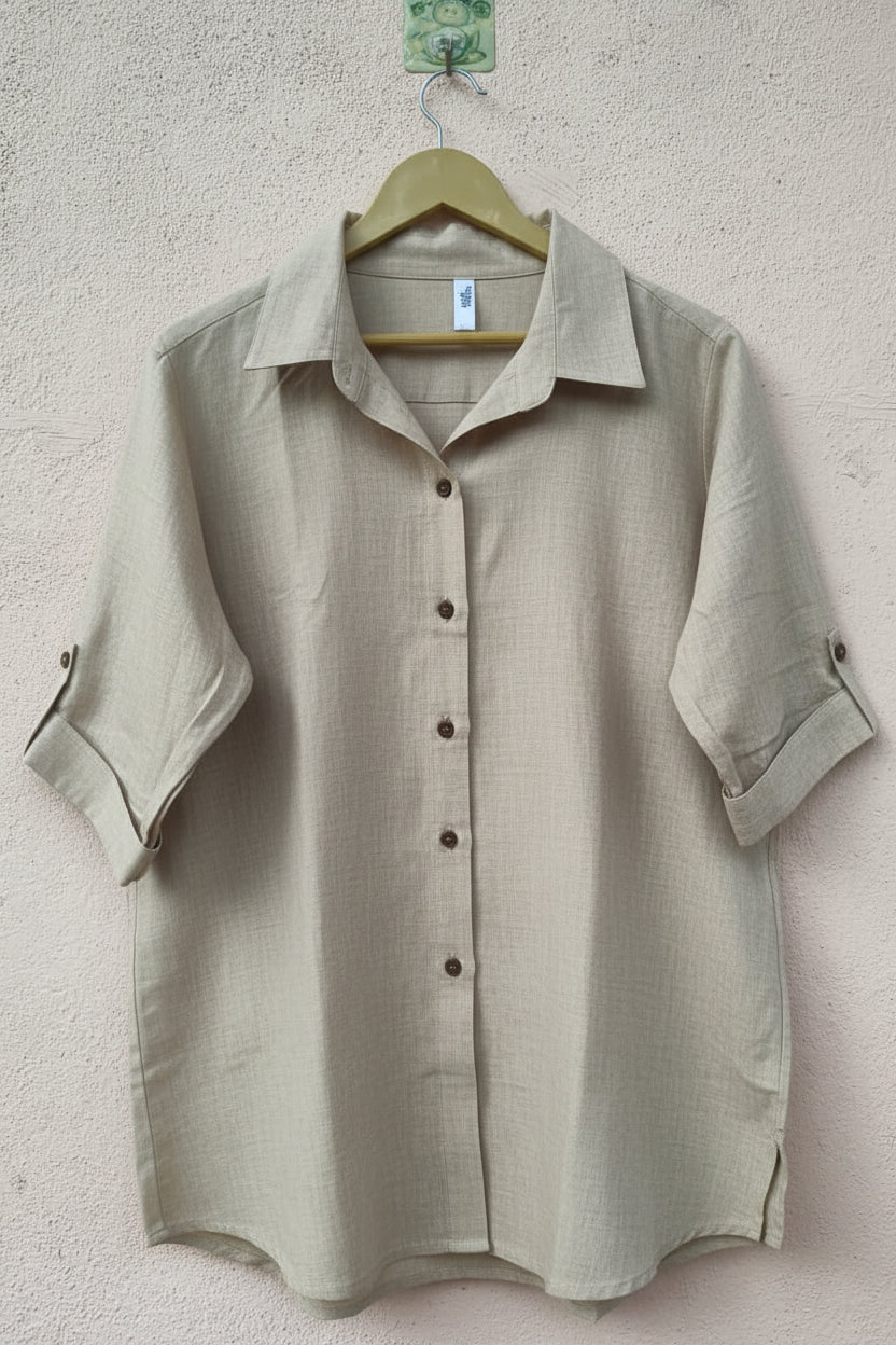 Classic Beige Solid Shirt