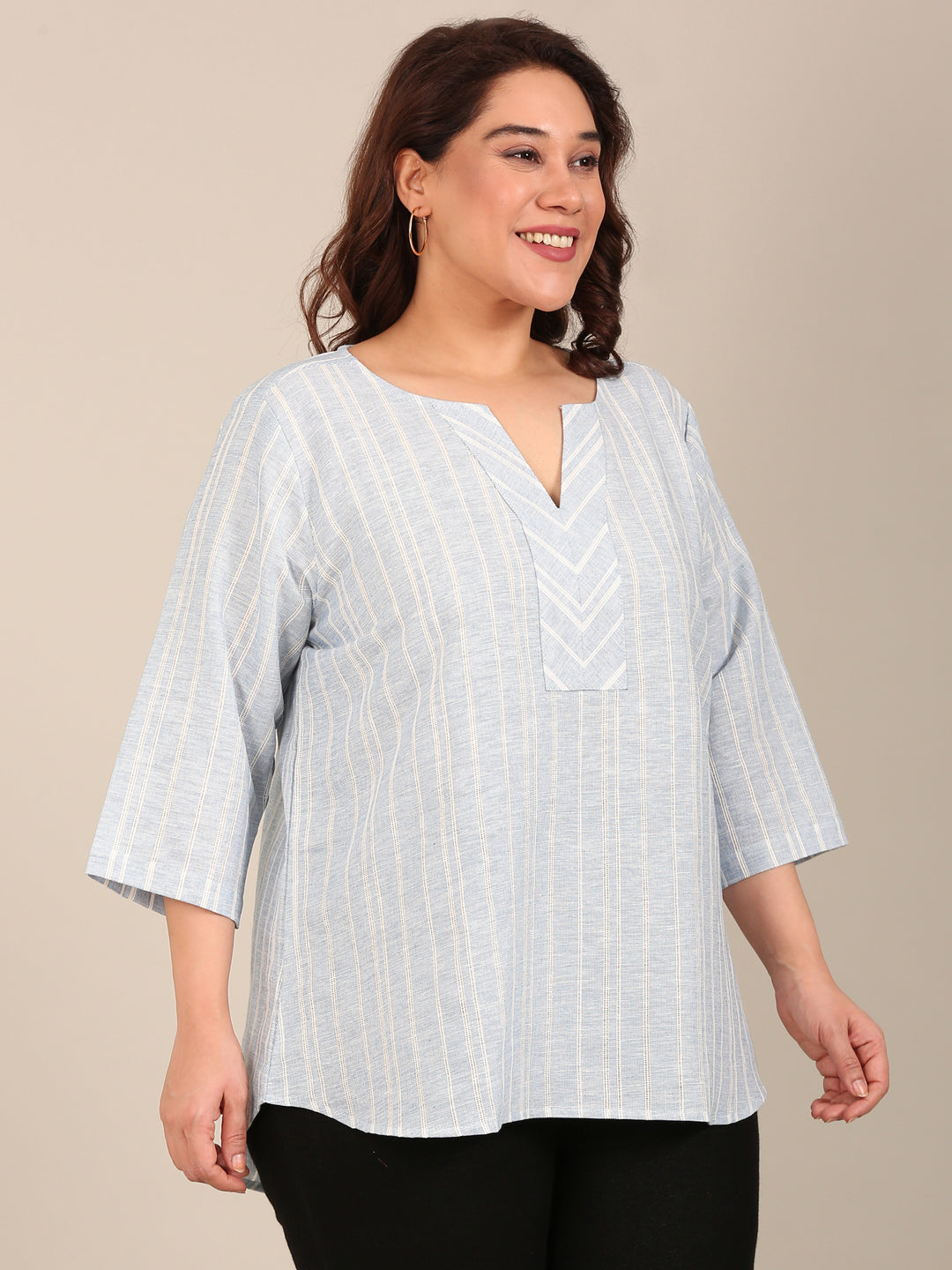 Classic Blue Striped Top