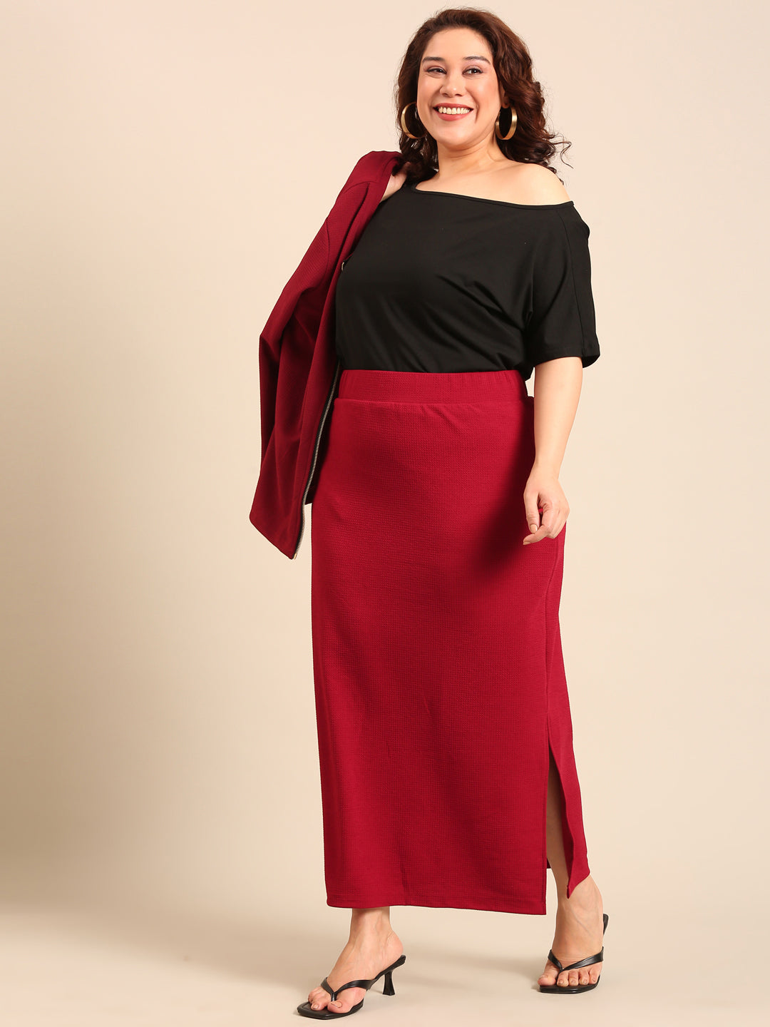 Classic Off-Shoulder Top & Skirt Co-ord Set (2 Piece)_1