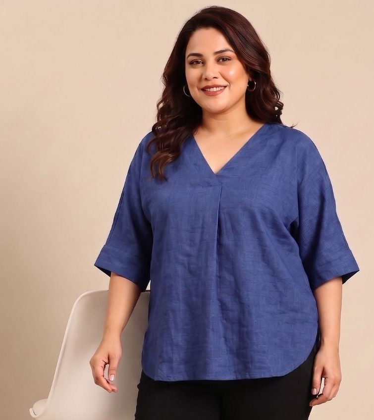 Cobalt Drop Shoulder Top