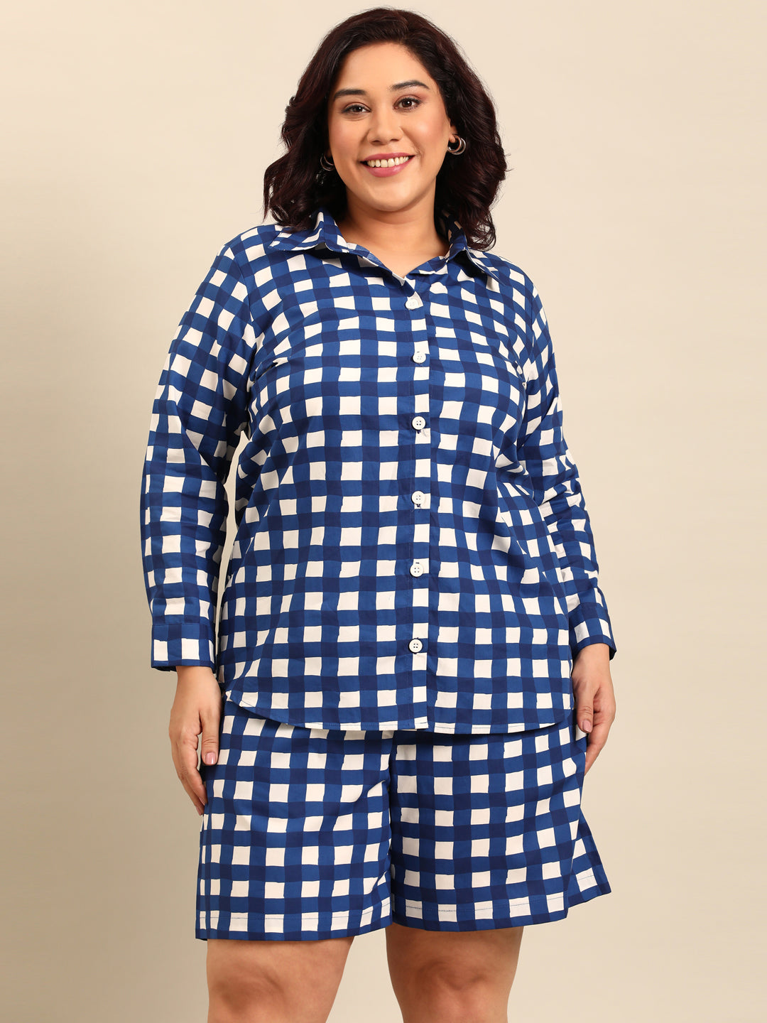 Cotton Checked Buttondown Shirt