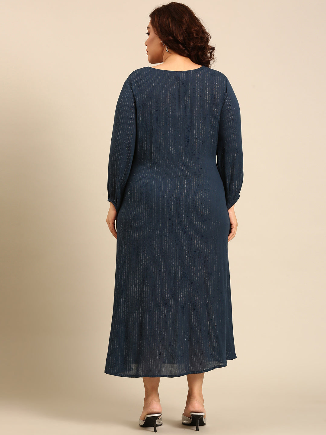 Teal Lurex Maxi Dress