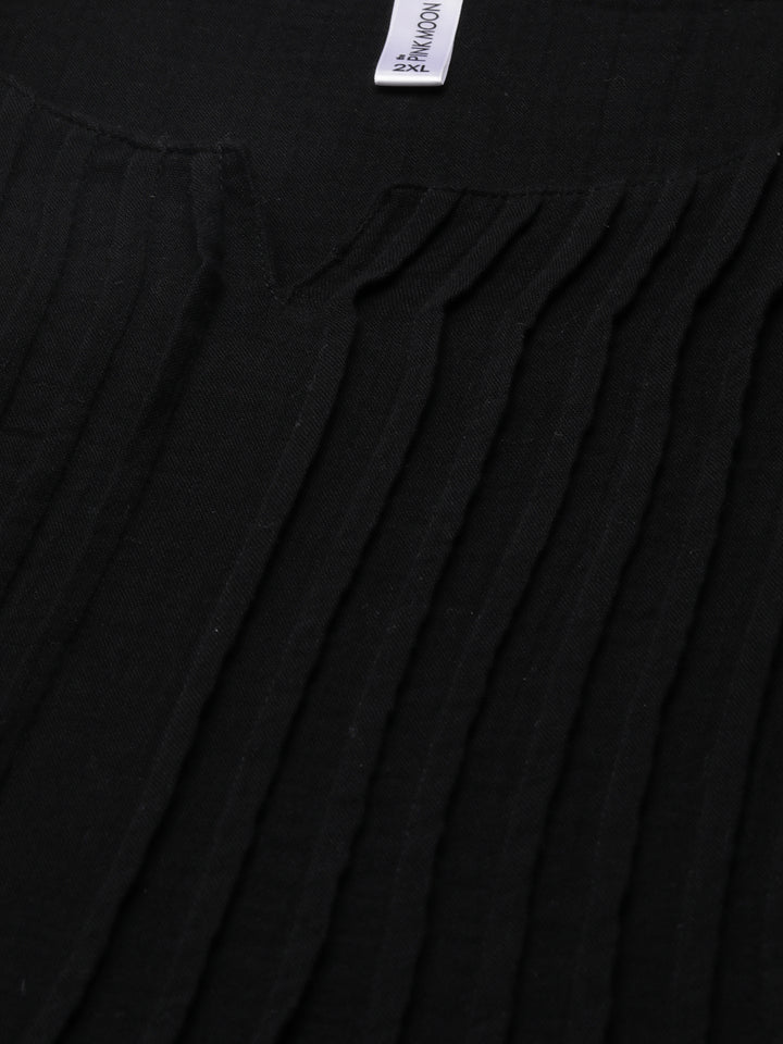 BLACK PINTUK DRESS