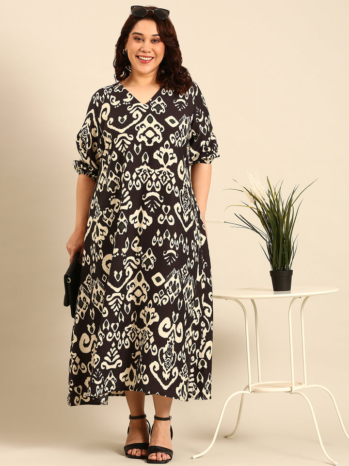 Temple Print Maxi Dress