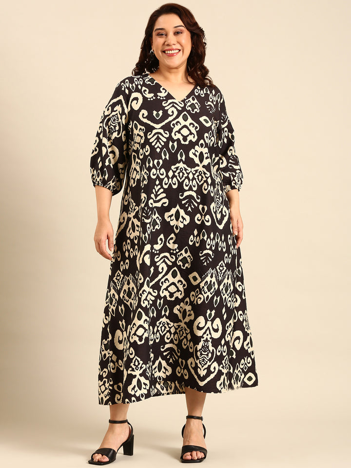 Temple Print Maxi Dress