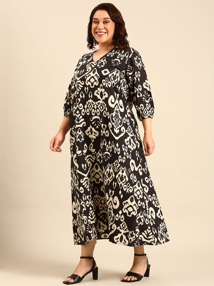 Temple Print Maxi Dress