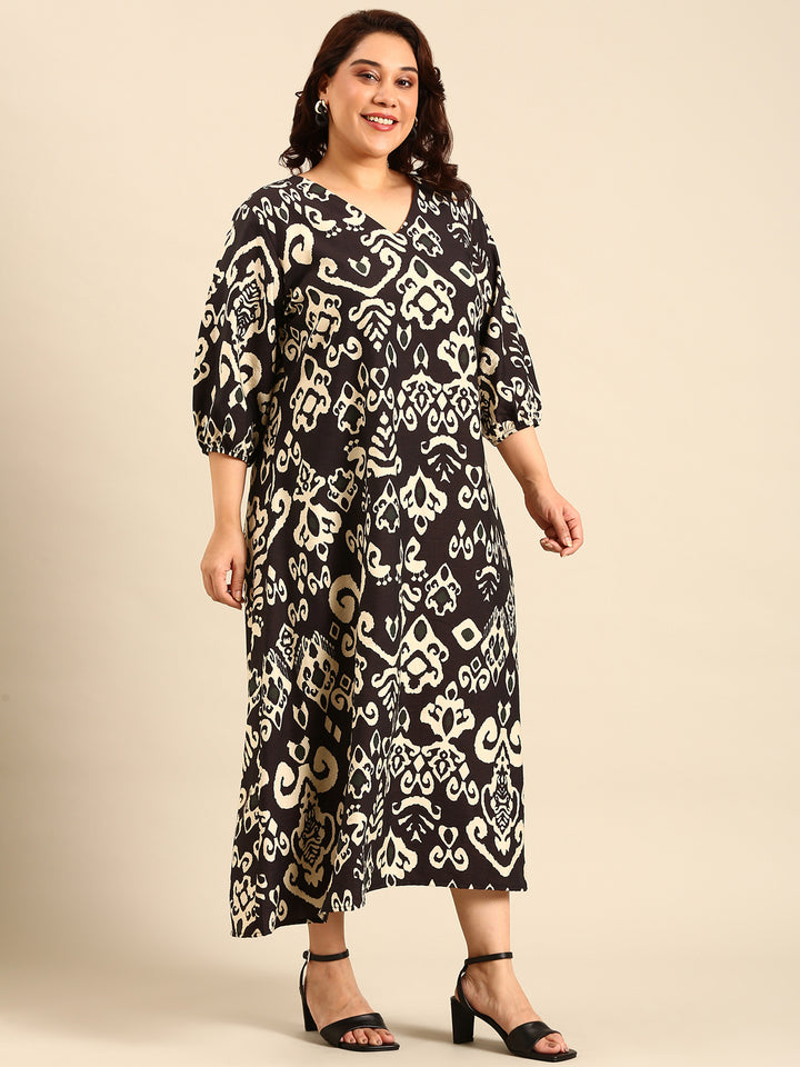 Temple Print Maxi Dress