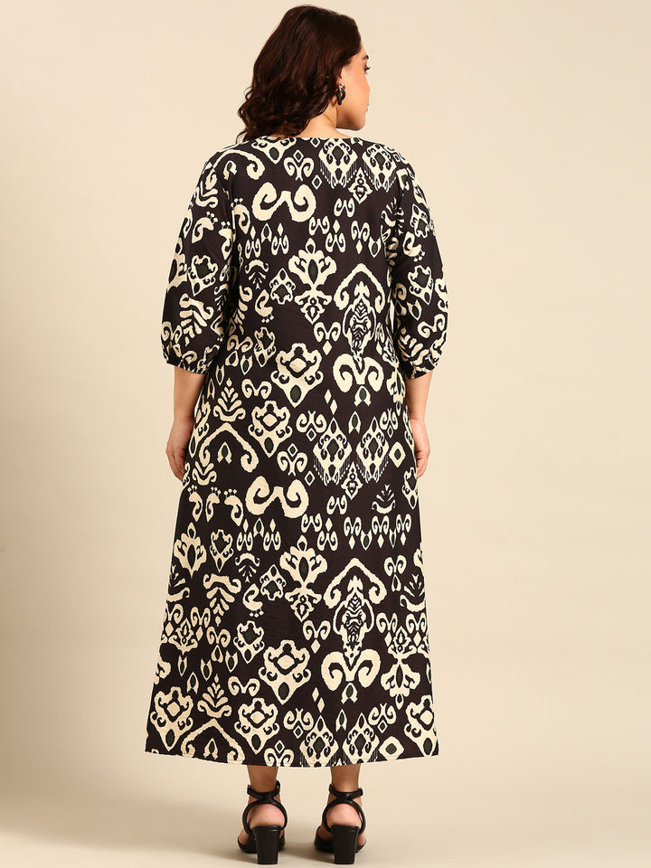 Temple Print Maxi Dress