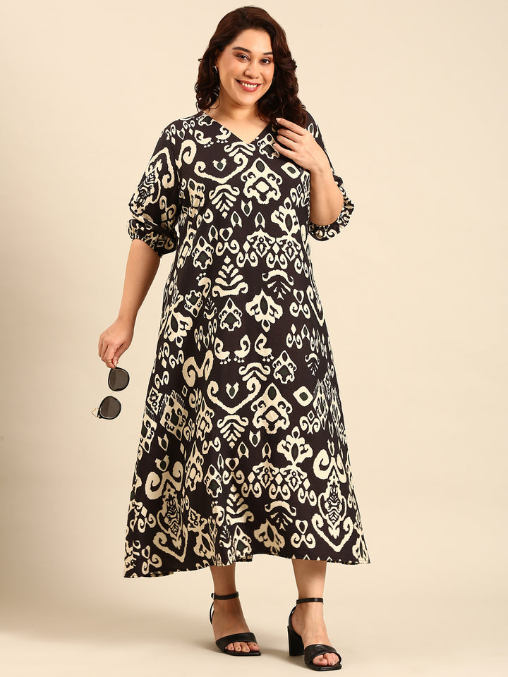 Temple Print Maxi Dress