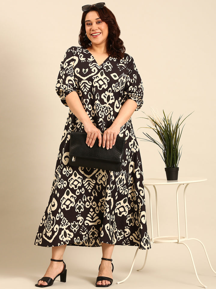 Temple Print Maxi Dress
