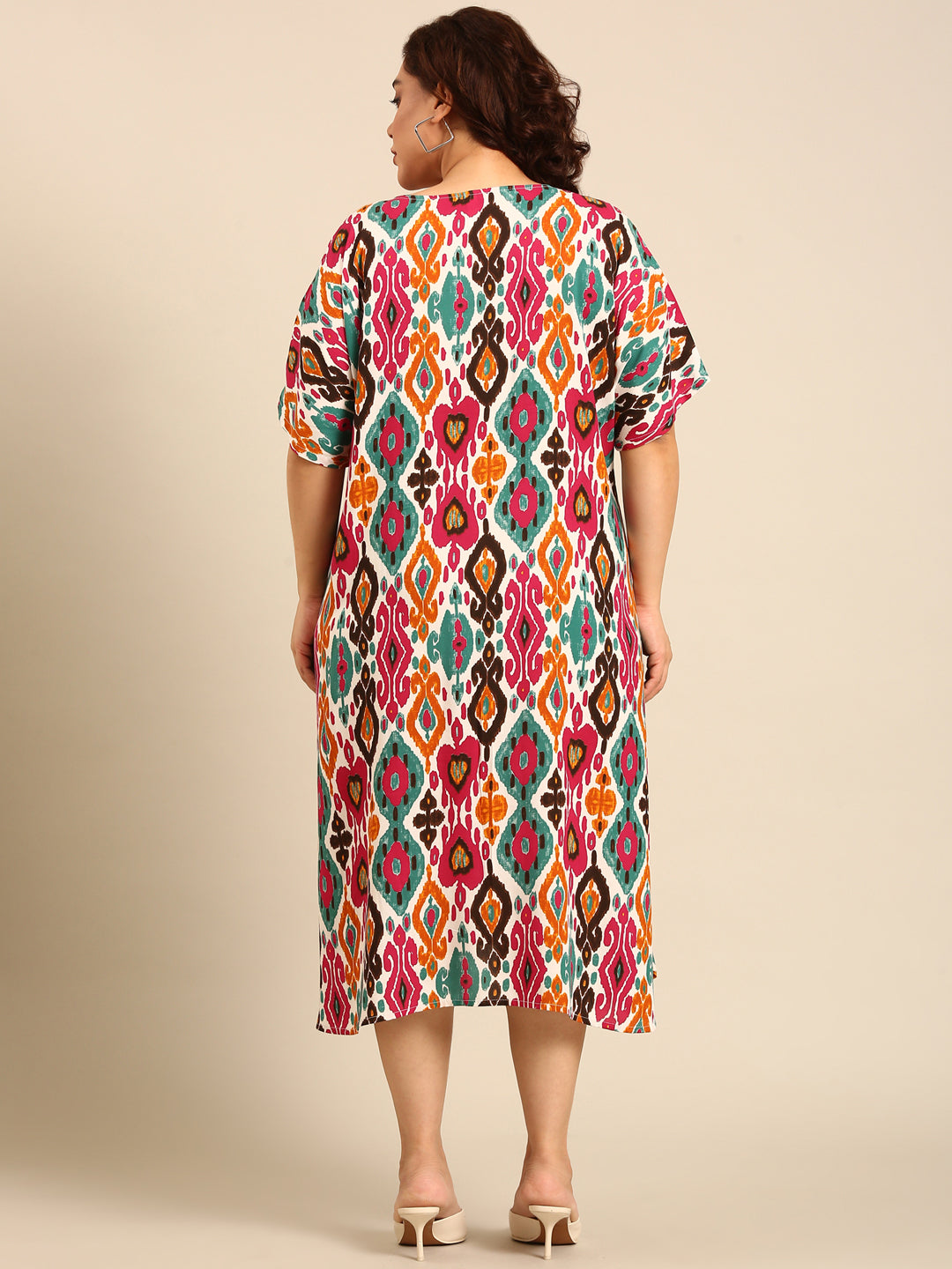 Multicolour Ikkat Printed Dress