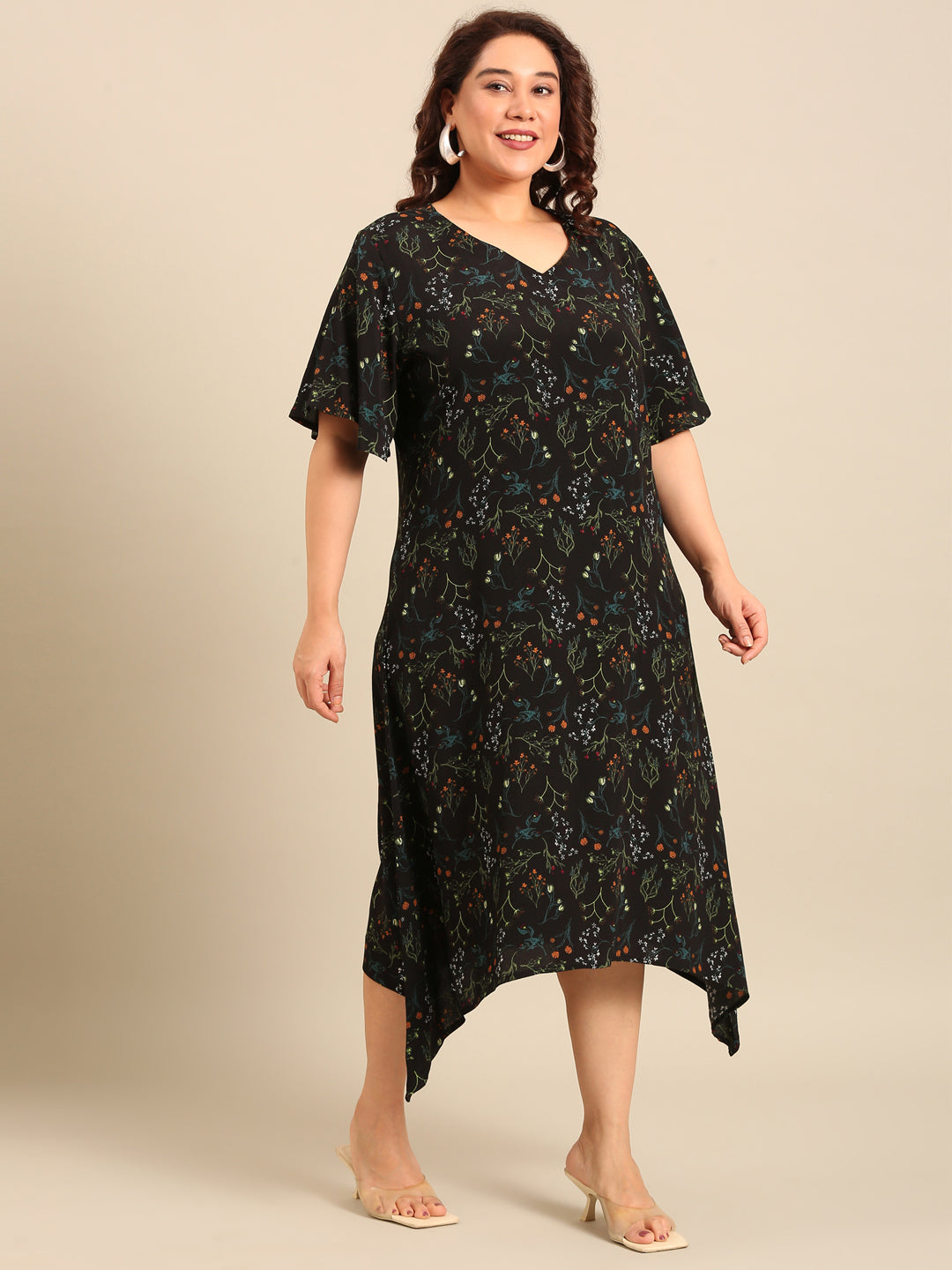 Ditsy Floral Print A-Line Dress