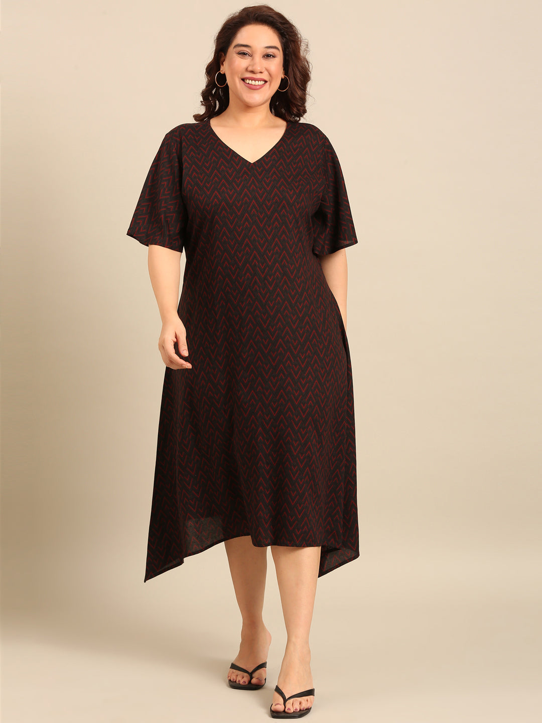 Printed A-Line Dress