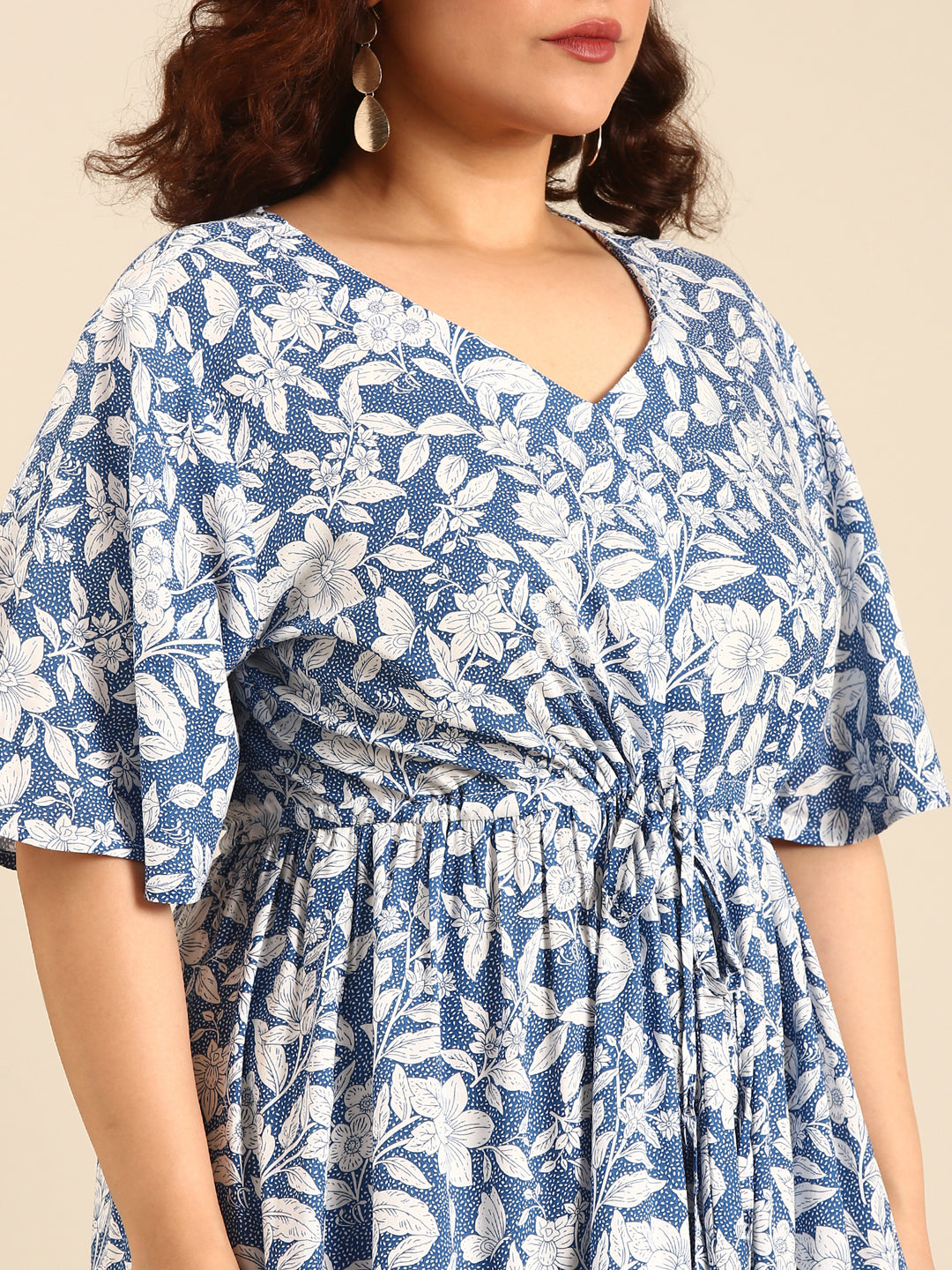 White Dot Printed Viscose Dress