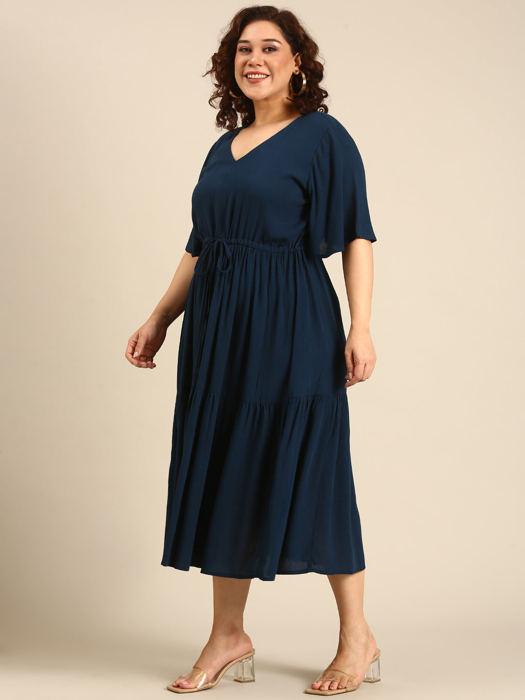 Teal Tie-Up Dress