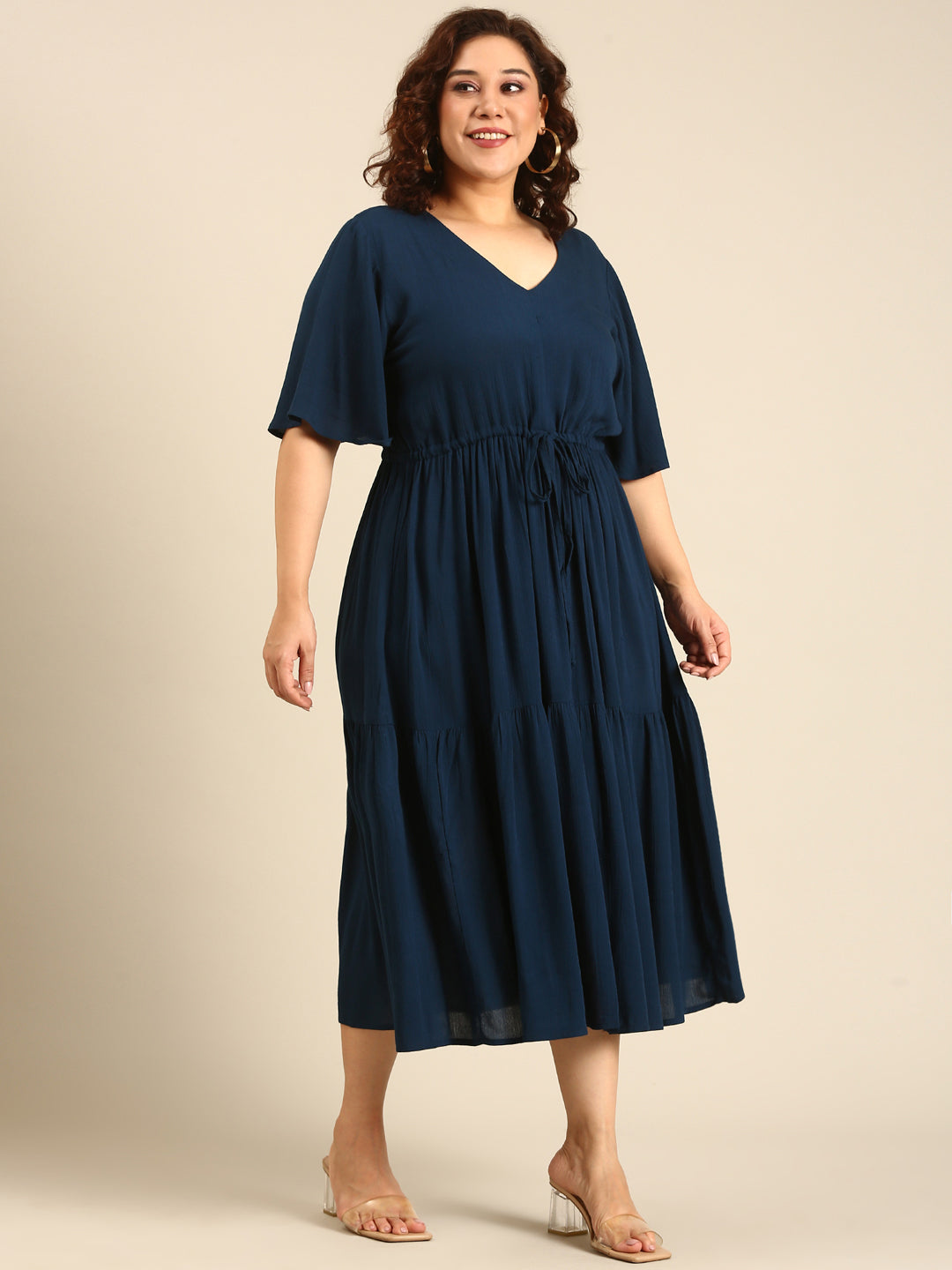 Teal Tie-Up Dress