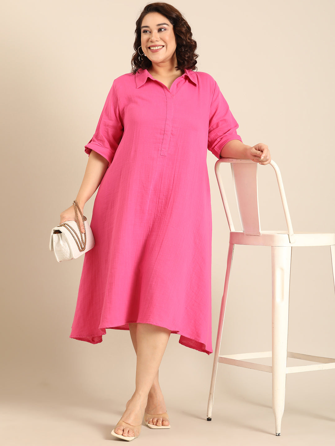 Pink A-Line Dress