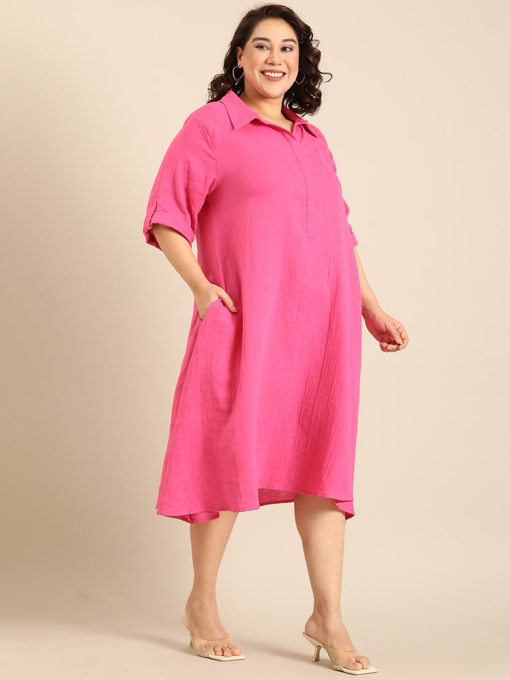 Pink A-Line Dress