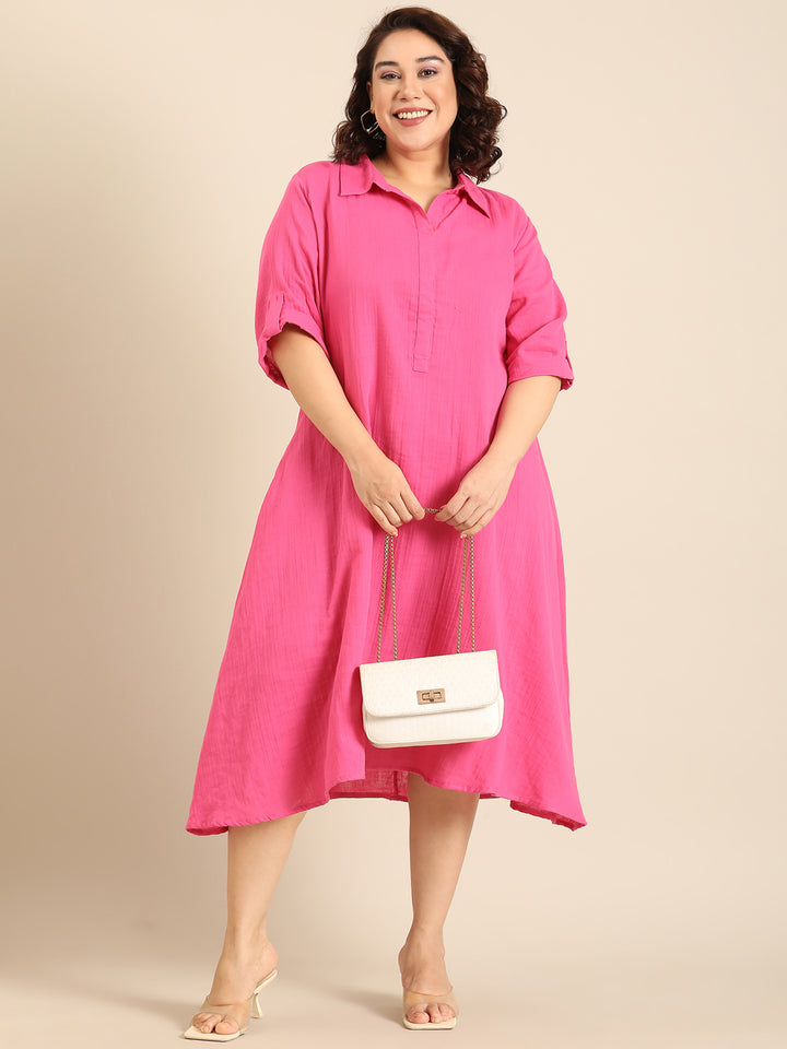 Pink A-Line Dress