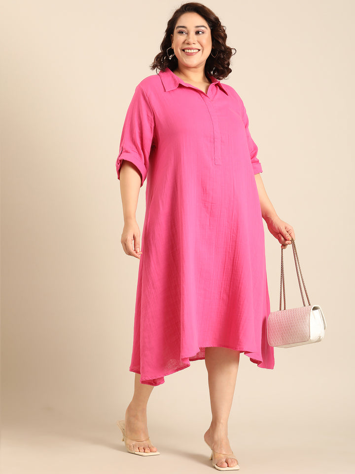 Pink A-Line Dress