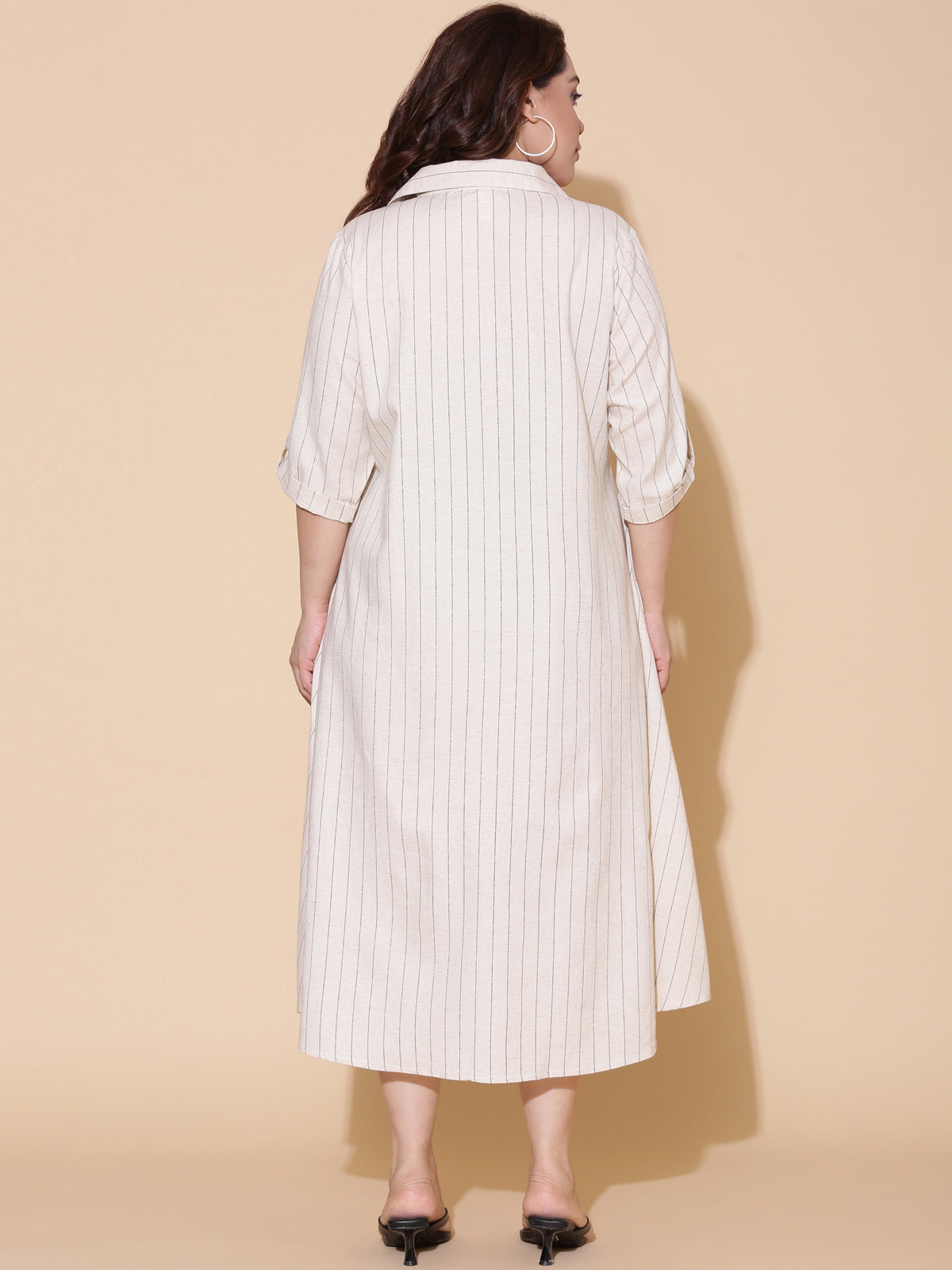 Off-White Linen Shirt Dress