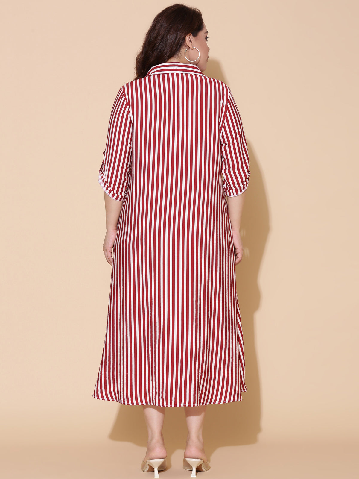 Red Striped Shirt Dress