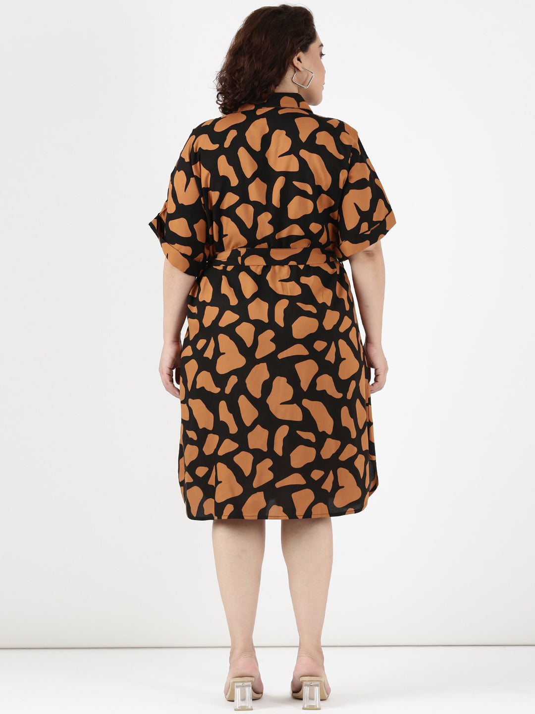 Printed Tie-up Shirt Dress